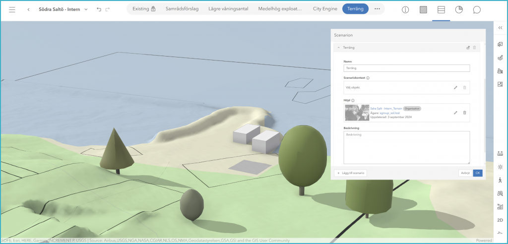 Skärmklipp av programvaran ArcGIS Urban